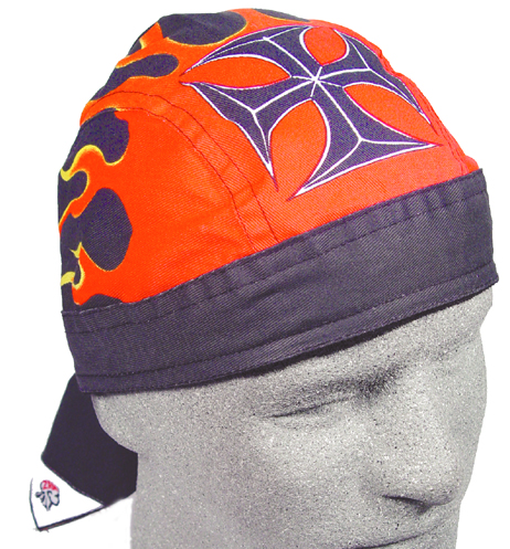 Cross & Flames, Sweatband Headwrap^